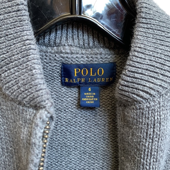 Polo Ralph Lauren Grey Zip Up Sweater - Picture 4 of 4